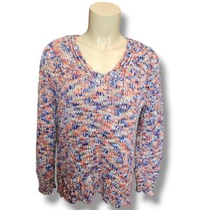 Lou and Grey for LOFT crochet wool blend metallic sweater. Small